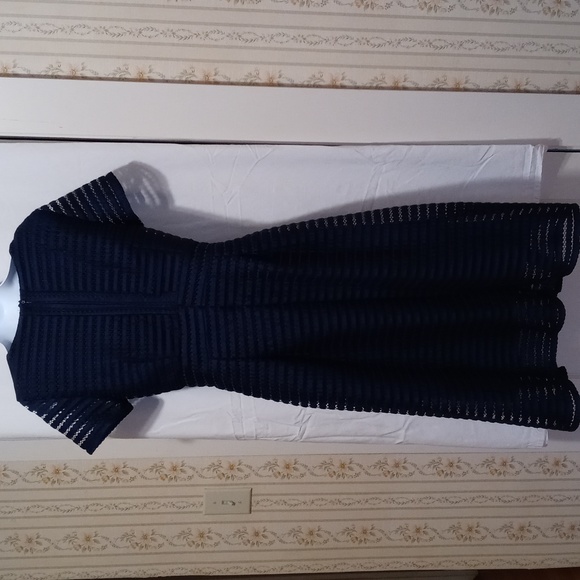 Boohoo Navy Eyelet Dress - Picture 5 of 11